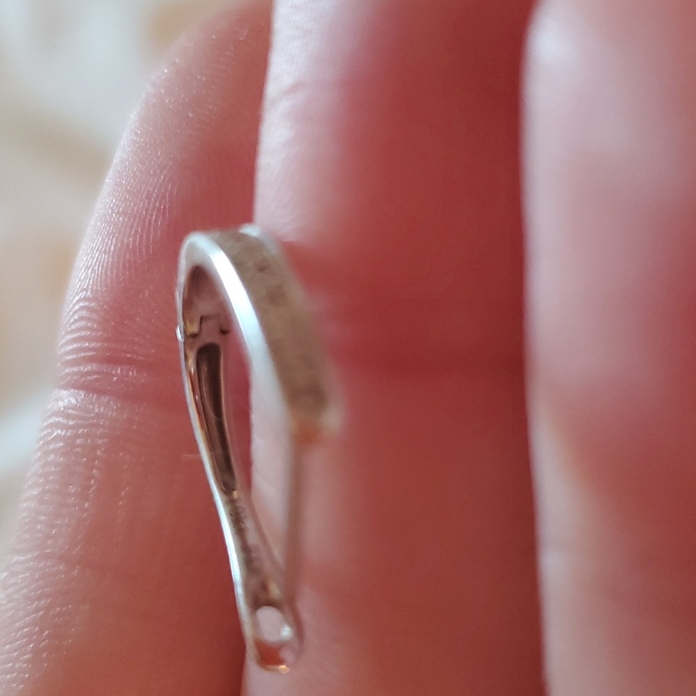 Real diamond and 10 kt white gold earrings - Picture 3 of 6